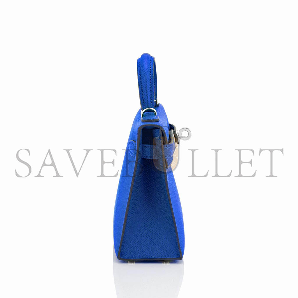 H**mes master mini kelly ii blue france epsom sellier bag (19*12*5.5cm)
